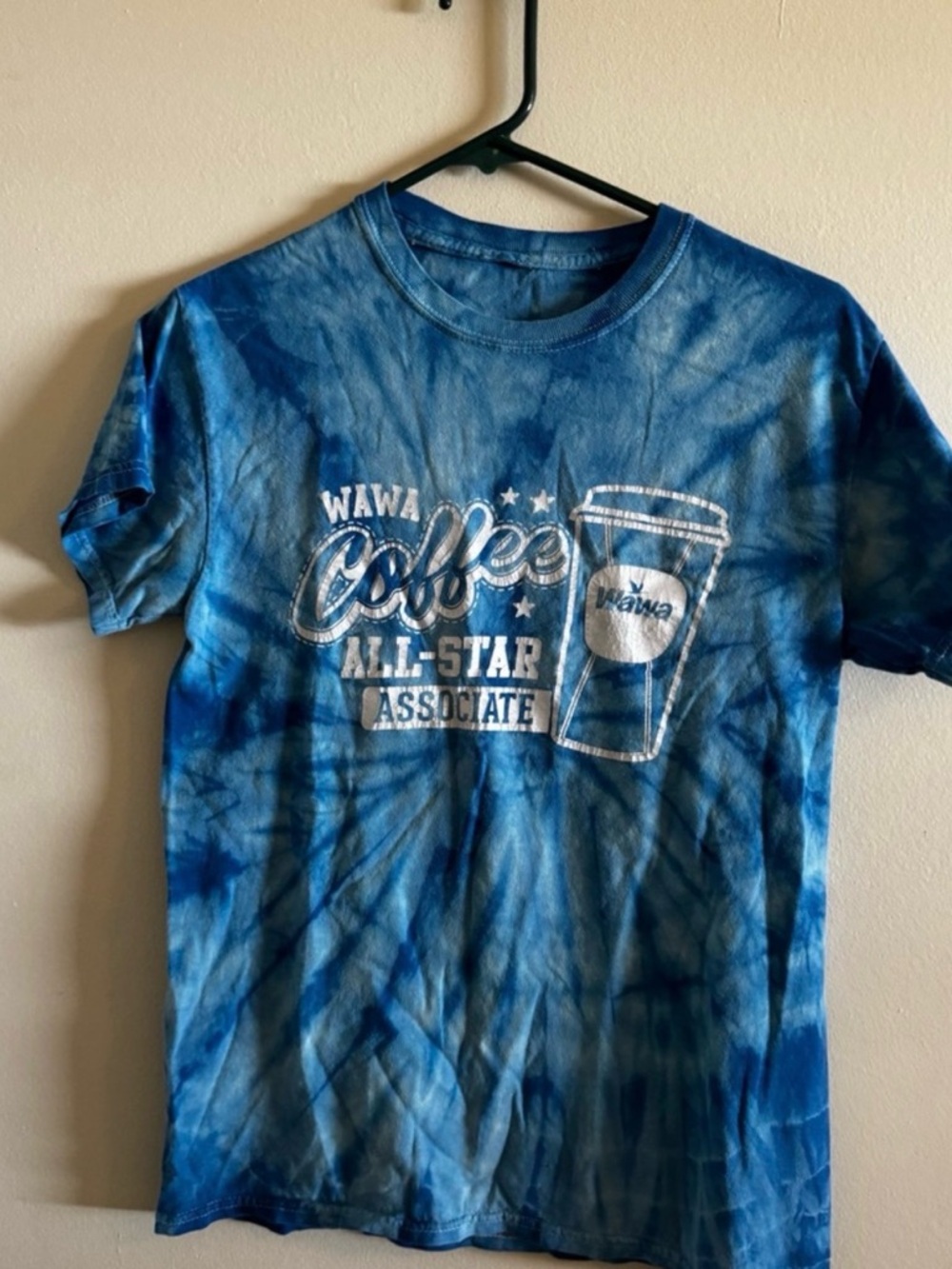 Wawa Coffee All-Star Associate Tie-Dye Short Sleeve Tee - Blue